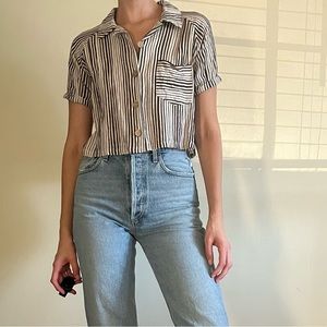 Cropped button up blouse